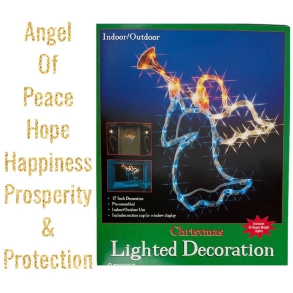 Angel Christmas Lights of Peace Holiday Decor Indoor Outdoor Decorations White